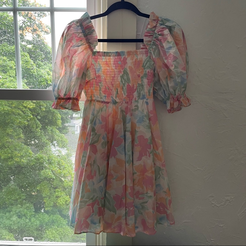 NWT Selkie Grapefruit Floral Maria Picnic Dress